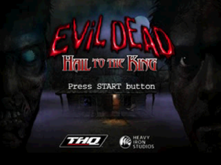 Evil Dead Hail to the King title screen for Playstation